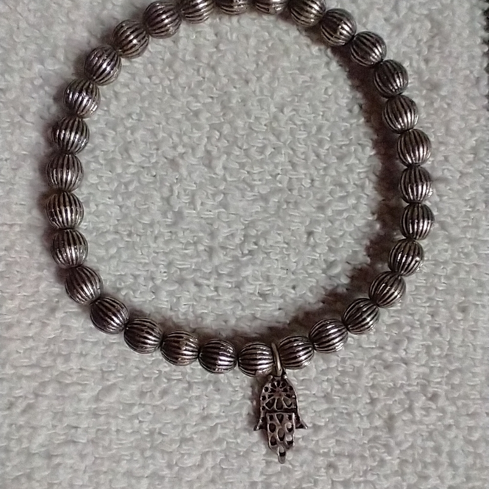 Silvertone stretch bracelet decorative approx.